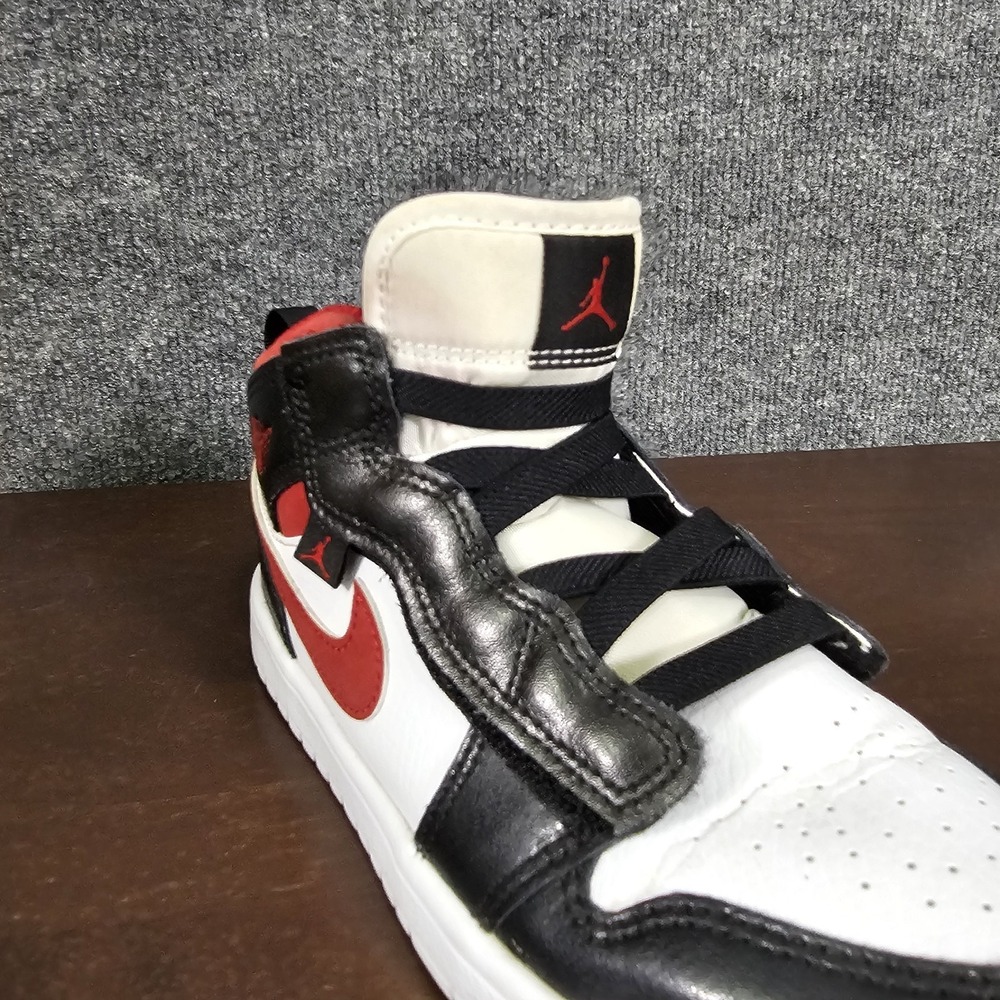 Nike Air Jordan 1 Mid AR6351-122 Red Black White Leather Sneaker Toddler Size 2Y - Picture 8 of 11